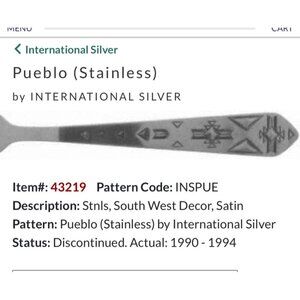 International Silver Pueblo Stainless 2 Salad Forks Set 1990-1994 Discontinued